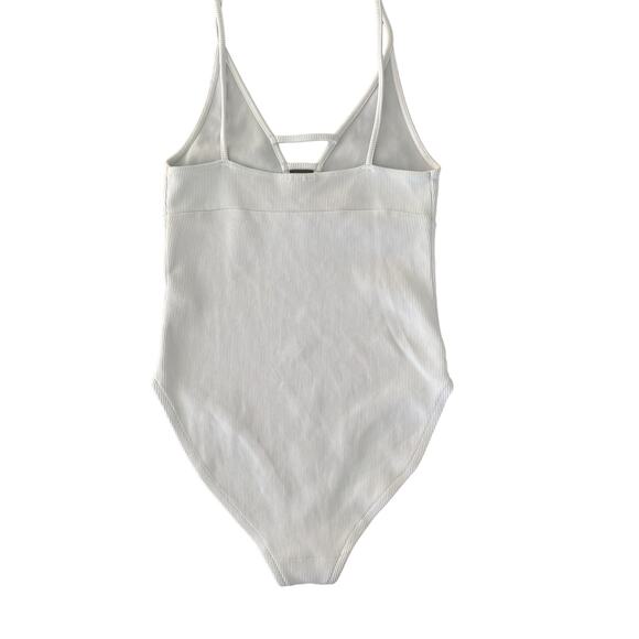 TOPSHOP LIGHT BLUE RIBBED BODYSUIT SIZE 8 - Picture 3 of 6